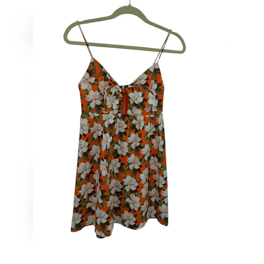 New Alice + Olivia 'Melvina'‎ Floral- Print Linen-Blend Dress 0